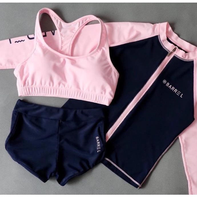Baju Renang Korea Bikini Set Rere Barrel Swimwear Bralette Murah Bra