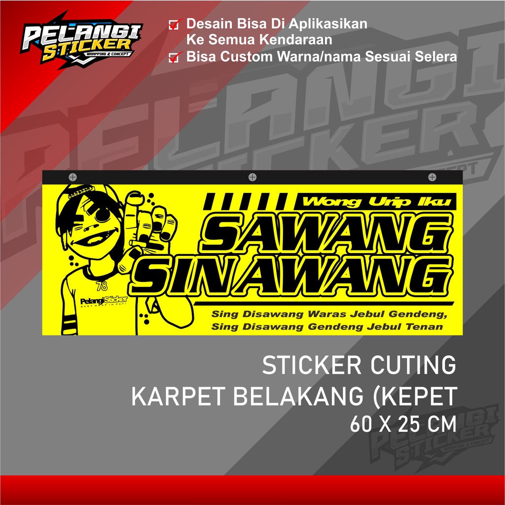 Stiker Karpet Belakang Truk Stiker Kepet Karpet Belakang Stiker Variasi Truck 18 truk 70x25cm printi