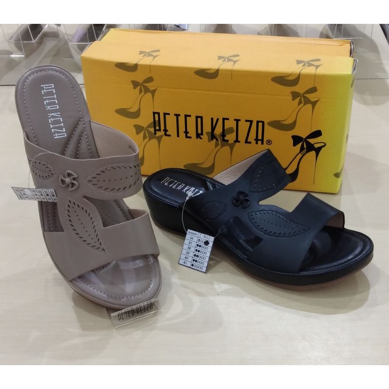 Sandal Wanita Bahan Empuk Wedges Hak Pendek 3cm Peter Keiza sz 36-41