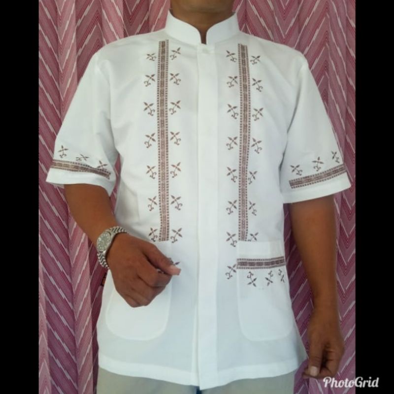 Baju Koko Pria Dewasa Terbaru Kemko Lengan Pendek Al qadr/AB Al kahfi Bareno Katun