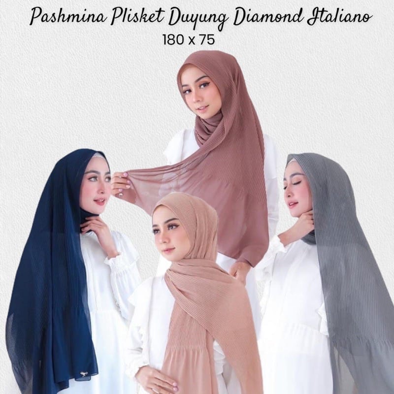 kerudung Hijab Pashmina plisket duyung diamond