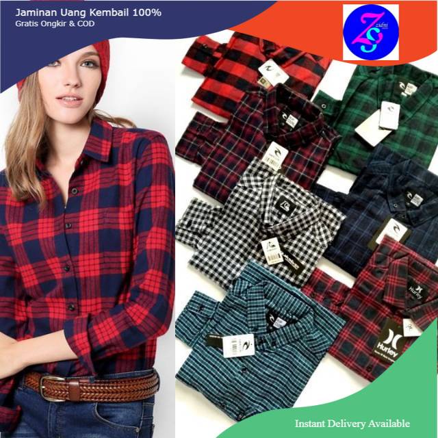 Hem Kemeja flanel pria kotak - kotak