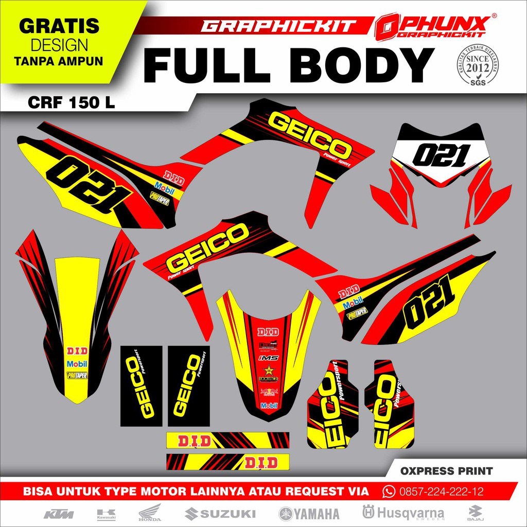 Stiker Decal Honda CRF 150 L Full Body Sticker Custom