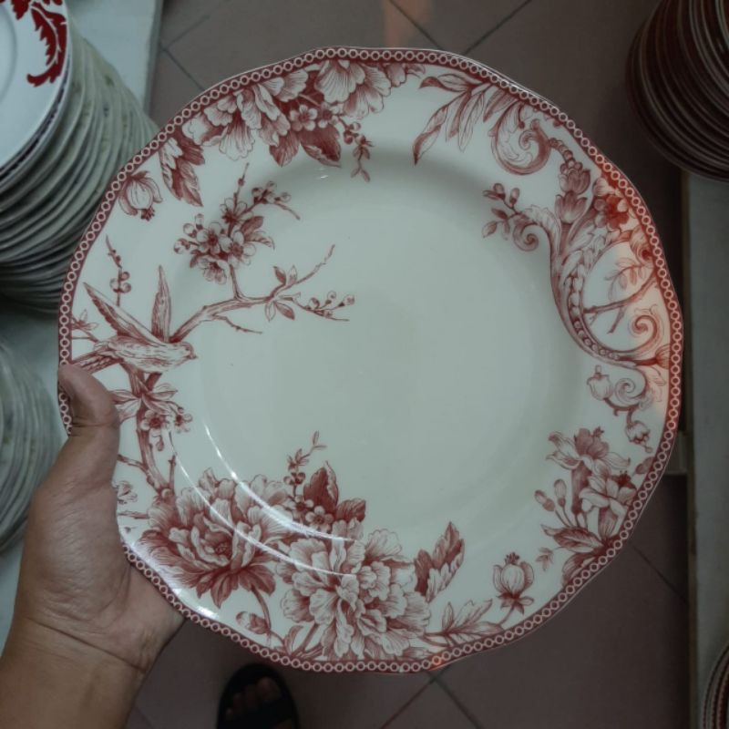 ADELAIDE DINNER PLATE PIRING KERAMIK SANGO MOTIF CLASSIC ANTIK JADUL VINTAGE KOLEKSI DEKOR CANTIK