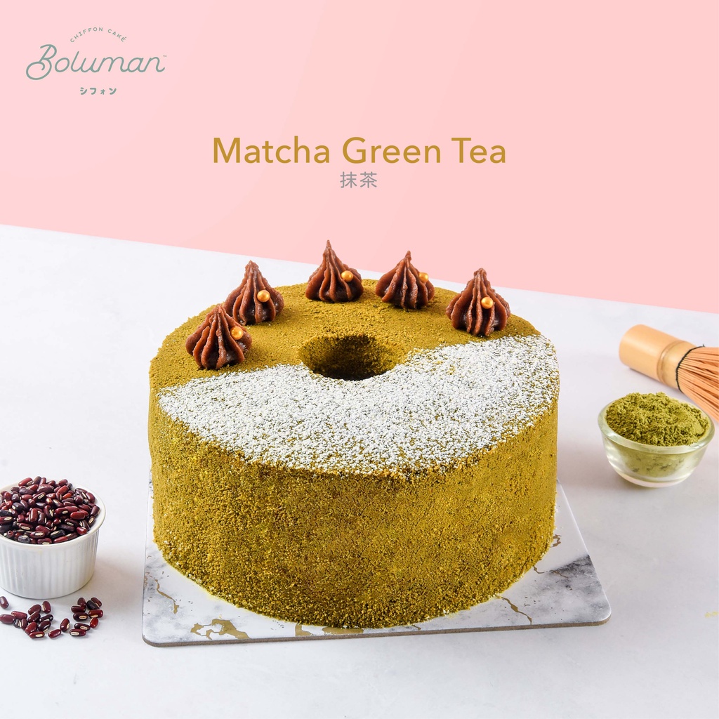 

Boluman | Matcha Green Tea Whole Chiffon | Cake | Gift | Kue Bolu Chiffon
