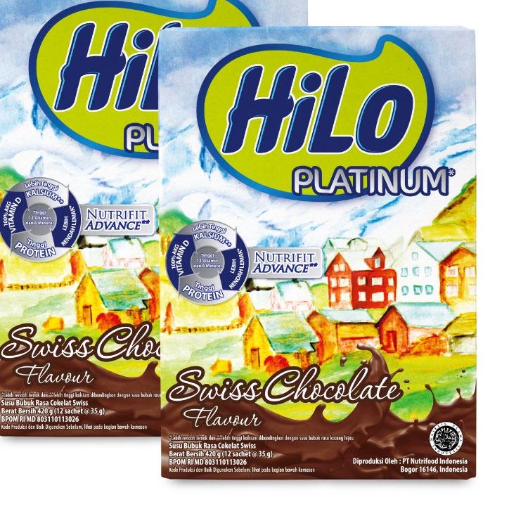 

New! Twin Pack - HiLo Platinum Swiss Chocolate 420 gram - Susu Tinggi Kalsium ~