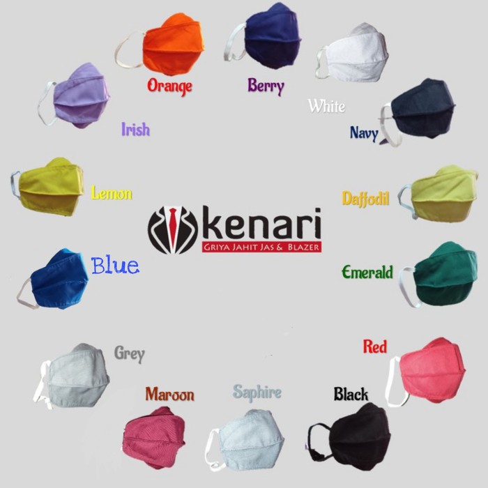 Masker 3 Ply 4D Polos Masker kain 4D Earloof Masker Evo 3 Ply Bisa Dicuci dan dipakai Berulang Kali