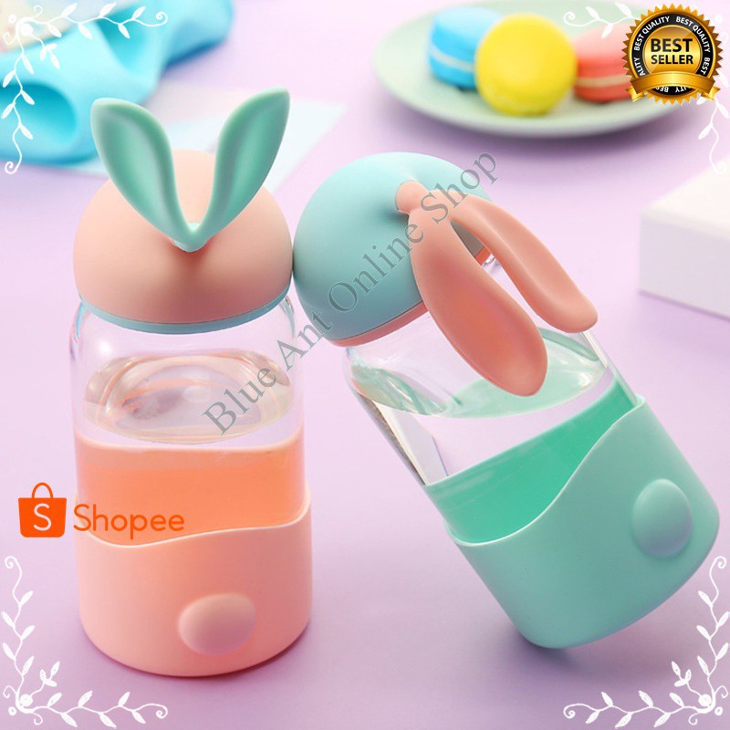 Botol minum rabbit / botol minuman/botol air minum kaca