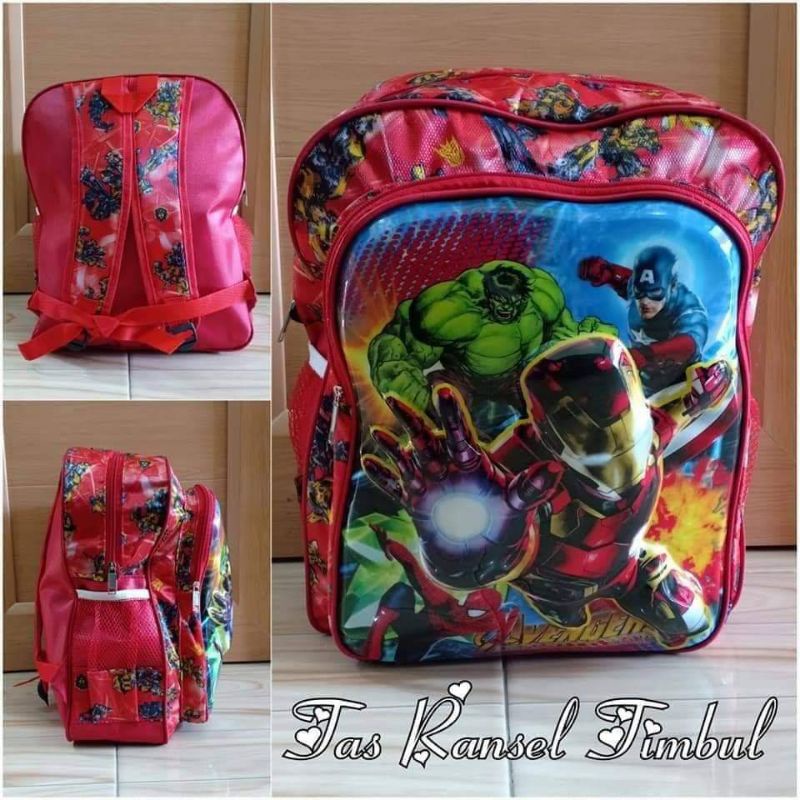 backpack impor timbul nyala tas sekolah anak TK &amp; SD size besar premium by zellshop