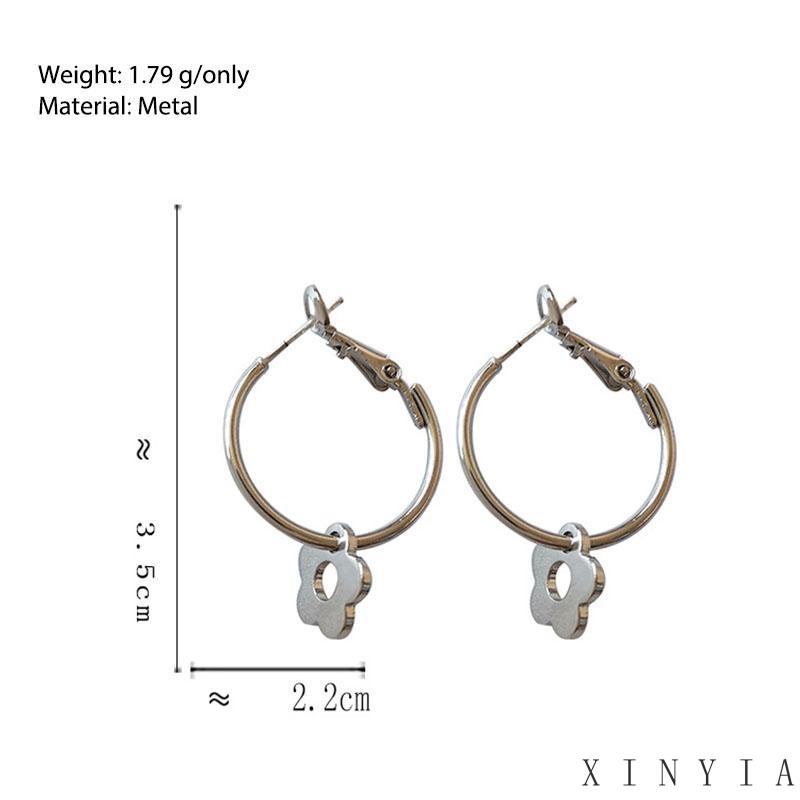 Anting Bentuk Bulat Motif Bunga Model Hollow