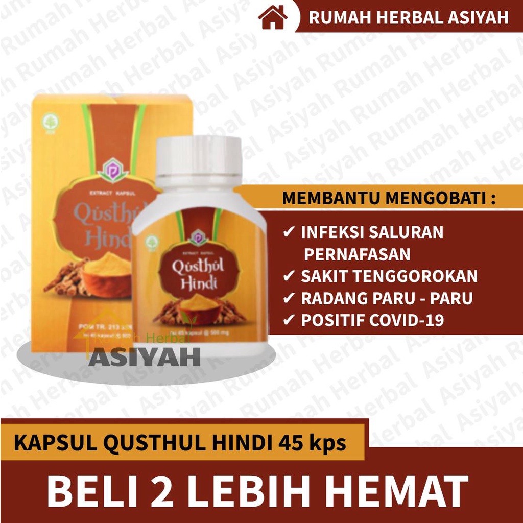Kapsul Qusthul Hindi Qust Al Hindi 45 kapsul ASLI mengobati Paru-paru