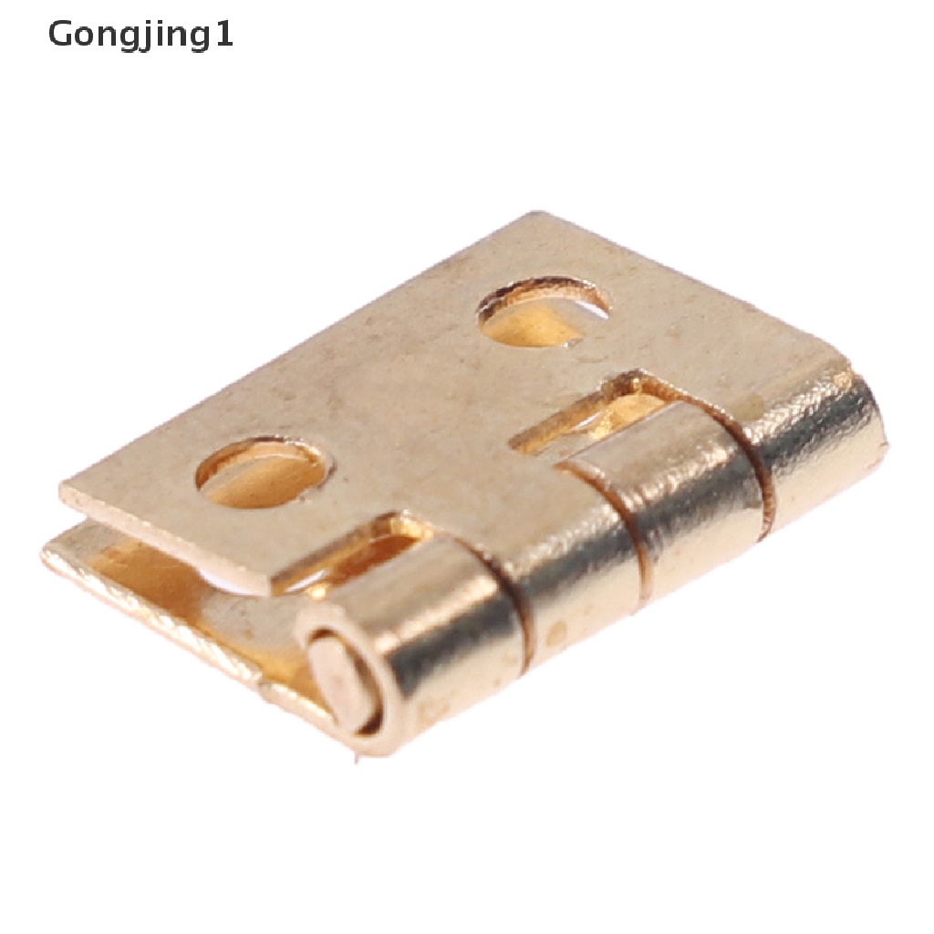 Gongjing 1pc Engsel Pintu Lemari Mini Bahan Kuningan