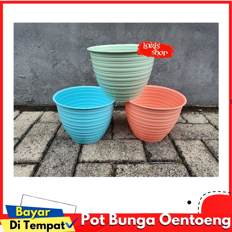 Pot Bunga Plastik Warna Warni