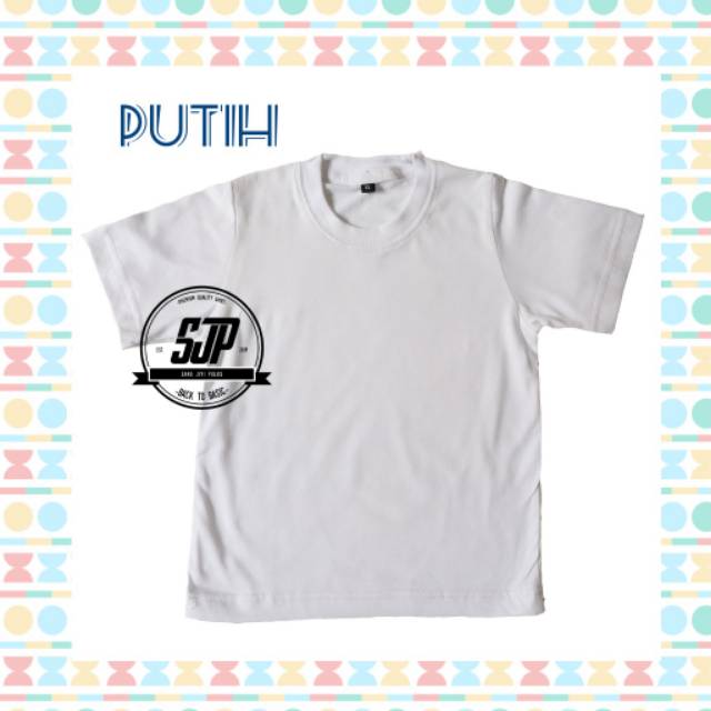 KAOS POLOS ANAK BAHAN COTTON BAMBOO LENGAN PENDEK TANPA LABEL MERK