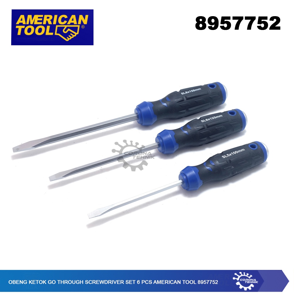 American Tool 8957752 - Obeng Ketok Go Through Screwdriver Set 6 Pcs