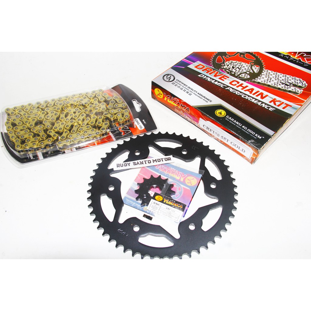 Girset CRF 150 L Gear set Depan Gir Belakang Rantai 428 CRF150 14T-55T yzka
