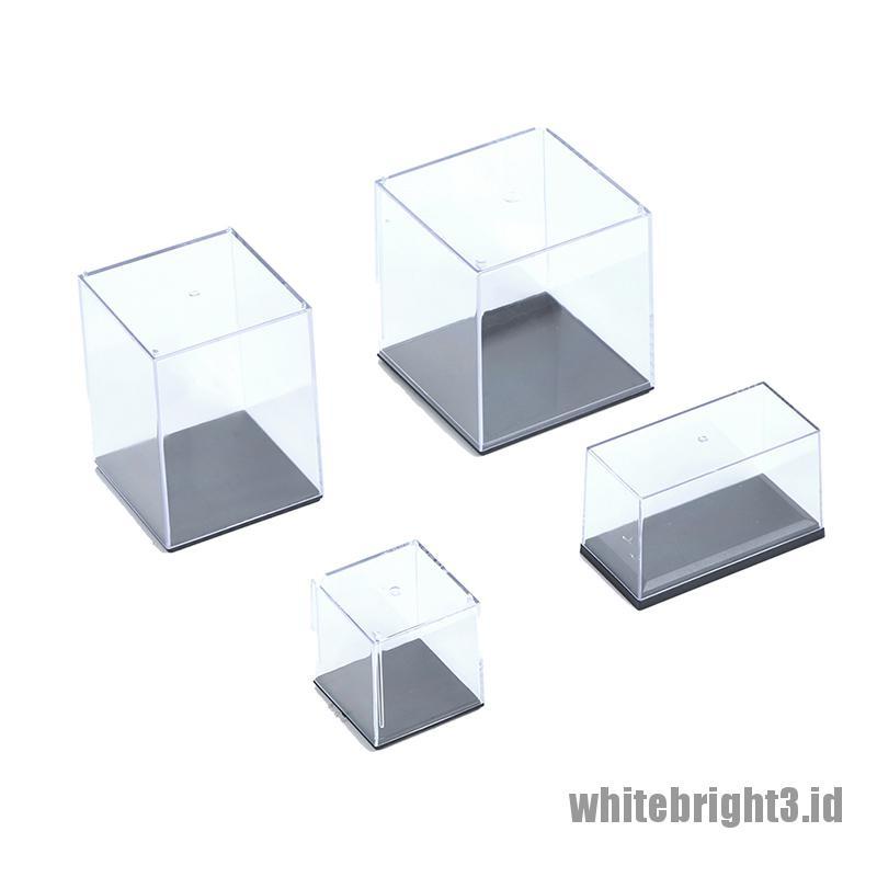 (white3) Kotak Display Action Figure Bahan Plastik Akrilik Transparan Anti Debu