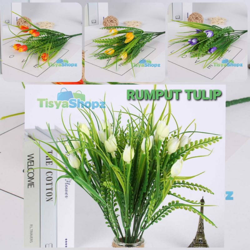 Bunga Rumput Tulip / Bunga Hias Plastik Artificial