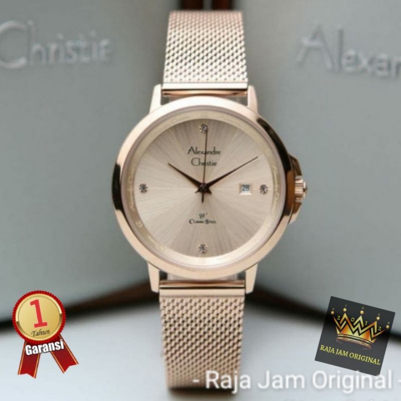 ALEXANDRE CHRISTIE 2865 AC2865LDBRGRG FULL ROSEGOLD JAM ORIGINAL WANITA