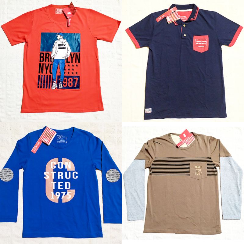 BAJU ATASAN TSHIRT BINAKIDS ANAK LAKI LAKI KAOS BINA KIDS LENGAN PENDEK PANJANG