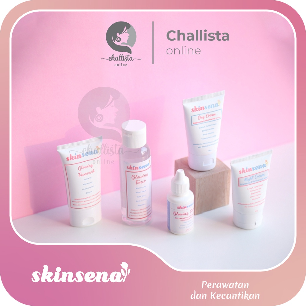 Skinsena Skincare Glowing Serum Day and Night Cream bisa COD