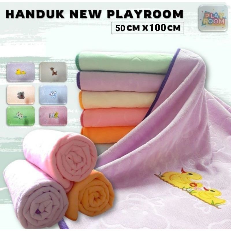 HANDUK ANAK MURAH HANDUK BABY BORDIR NEW PLAYROOM LUCU