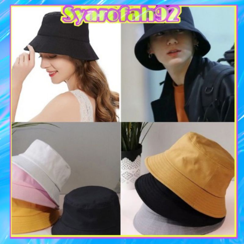 (SYA92) TOPI BUCKET POLOS // TOPI BUCKET HATS KOREA TERBARU