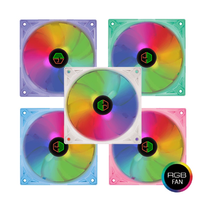 CUBE GAMING INDIGO - RGB RAINBOW STATIC FAN 12CM - PURPLE / FAN 12CM