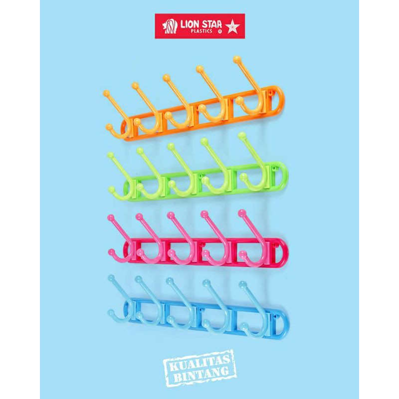 Kapstok Lion star Kapstok plastik gantungan baju tembok hanger