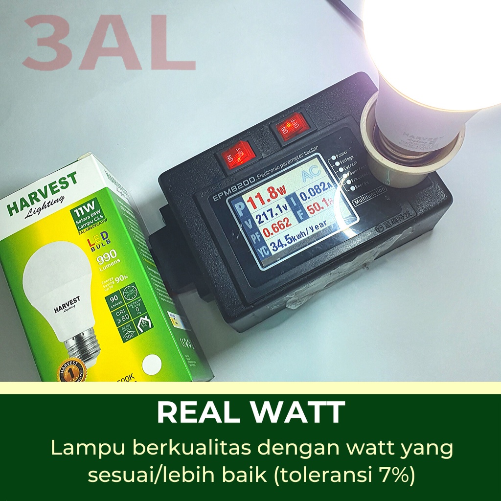 11W - Paket Isi 9 - HARVEST LIGHTING Lampu Bohlam LED A Bulb  11 Watt Lampu Hemat Energi Original Bersertifikasi SNI dan Bergaransi