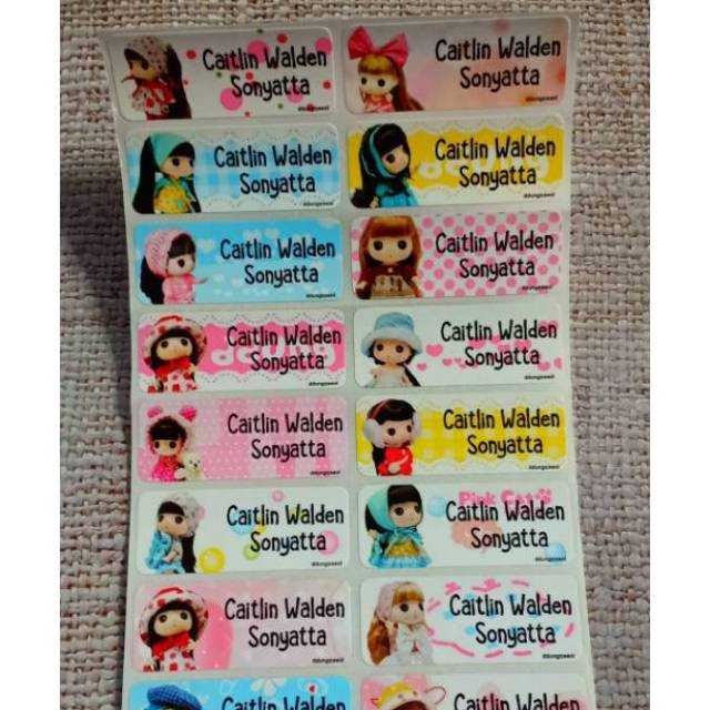 

Ddung Girl Label nama sticker label name waterproof