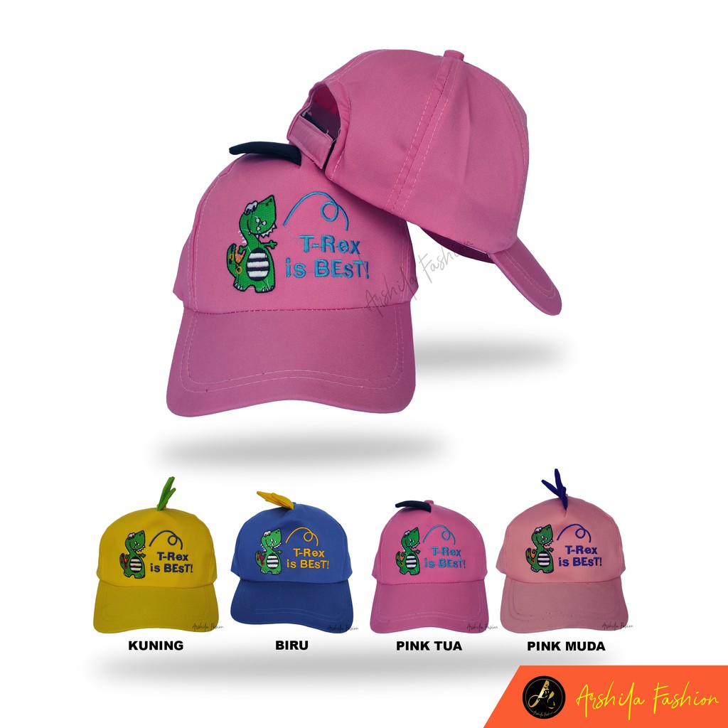 Topi Dino Motif Tyrex / Topi Anak Motif Tyrex / Topi Anak Dinosaurus T-Rex / Arshila_fashion