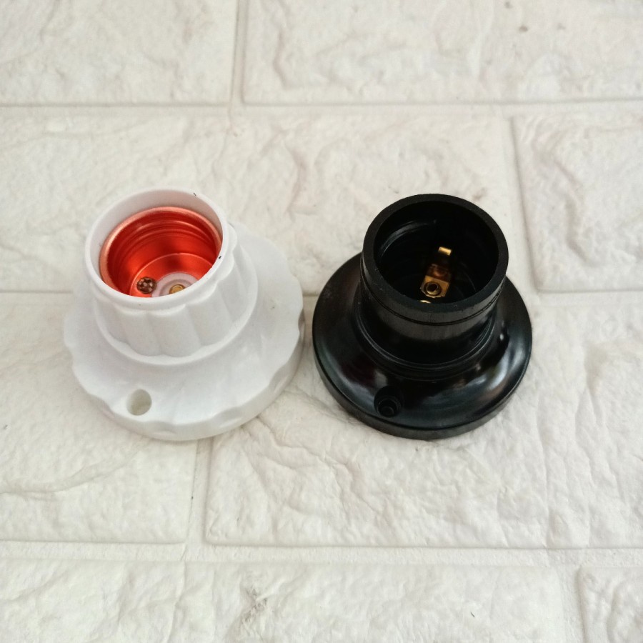 fitting lampu model broco fiting lampu plastik putih hitam murah