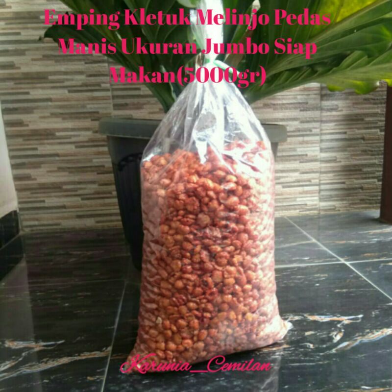 

Emping Melinjo Kletuk Pedas manis Siap Makan 5000gr Asli Limpung Batang