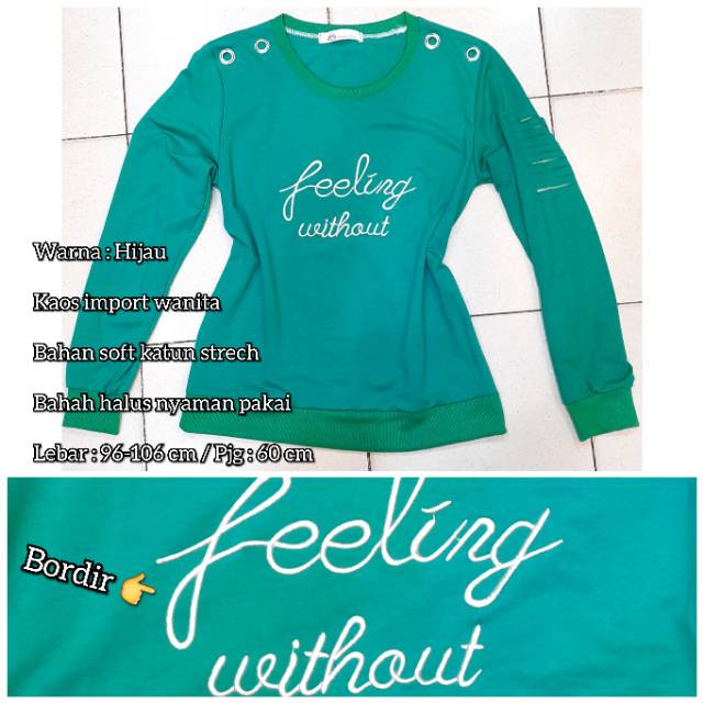 Kaos import lengan panjang wanita

Kaos cantik dan mewah /kaos motif depan belakang/bahan soft katun