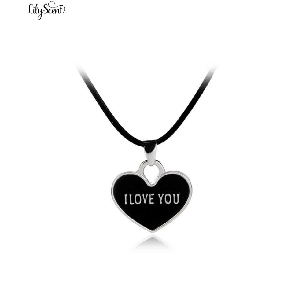 2 Pcs / Set Aku Mencintaimu Selamanya Surat Jantung Pasangan Kalung Valentines Gift