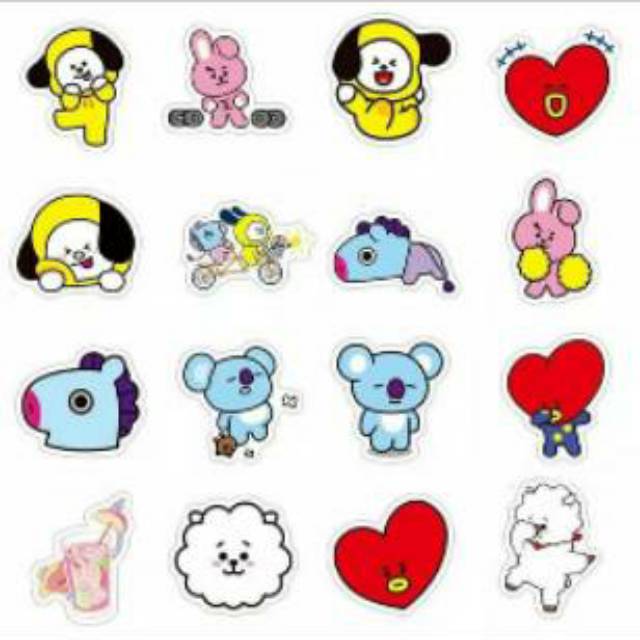 BTS BT21 Sticker isi 60 Anti Air Stiker Line Handphone HP Koper S003