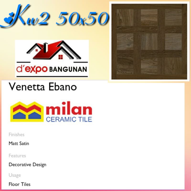 KERAMIK LANTAI MILAN VENETTA EBANO 50X50 KW2