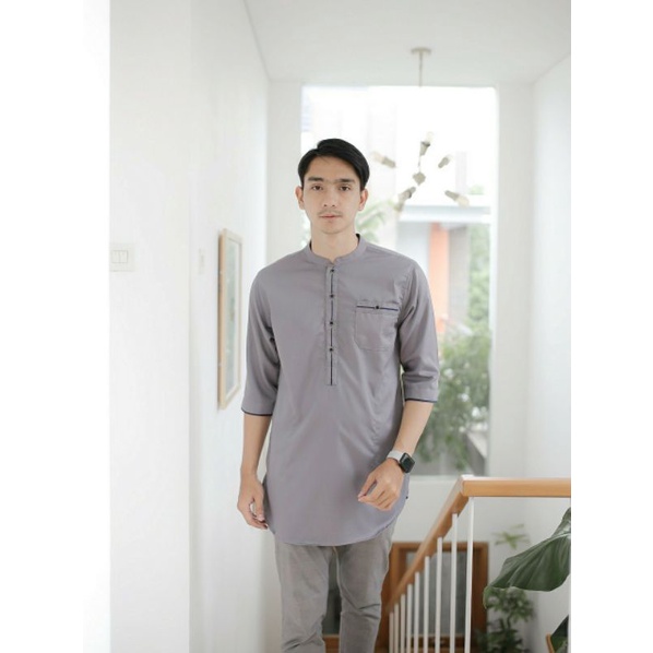 KOKO KURTA PAKISTAN BAJU MUSLIM PRIA WARNA NAVY Cream HIJAU BOTOL PUTIH HITAM ABU maroon M L XL