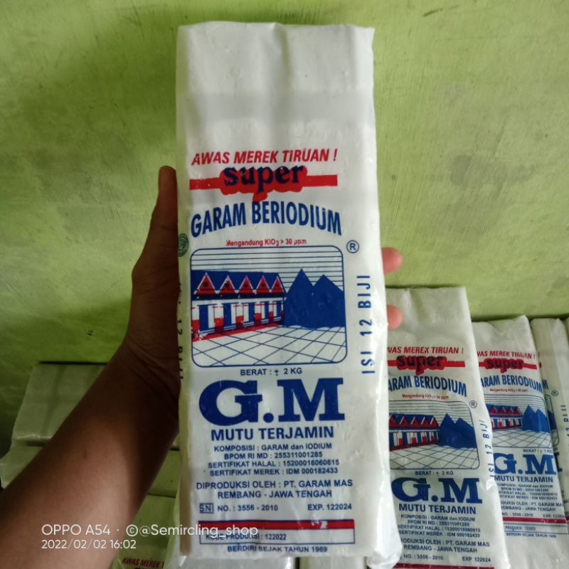 

Garam Bata Beriodium merk GM Super 2KG isi 12 Biji