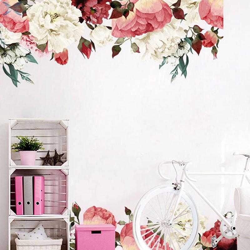 Wall Sticker Cabinet Diy Home Set Peony Flower Art 95 95cm Waterproof Removable Decoration Shopee Indonesia