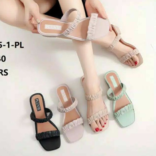 SANDAL.BALANCE HAK BAN 2 KERUT.SANDAL JELLY WANITA