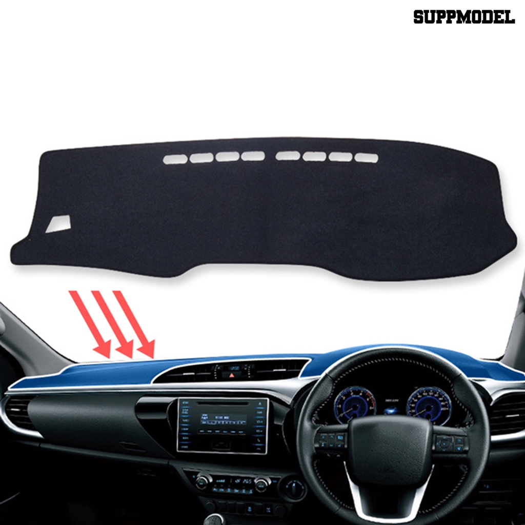 Suppmodel Cover Pelindung Dashboard Mobil Bahan Polyester Tebal Untuk Toyota Hilux 2015-2020