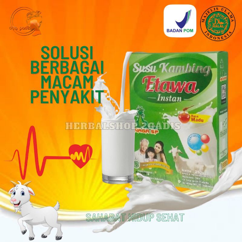 

Susu bubuk serbuk kambing etawa minuman kesehatan asli NAGA SP varian rasa madu kemasan 250g