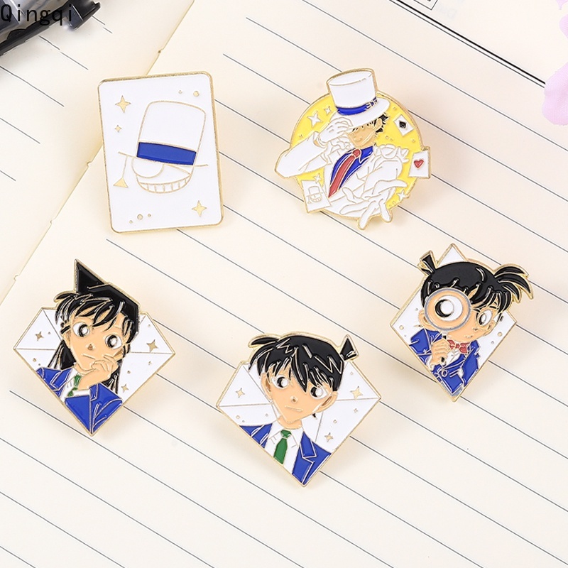 Bros Pin Enamel Desain Kartun Anime Detektif Conan Bahan Metal Gaya Jepang Untuk Fans