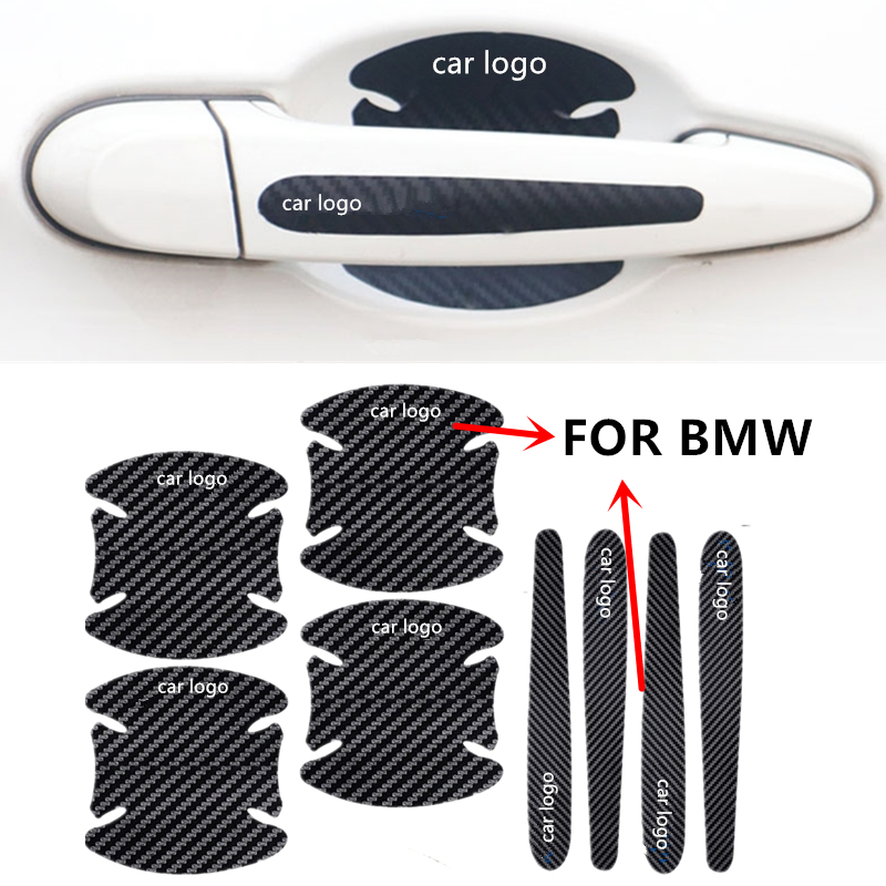 8pcs Stiker Film Pelindung Handle Bahan Carbon Fiber Untuk Bmw E46 F30 E60 F10 E90 E36 G20 E39 E90 30 G30 G01 G02 M Performance