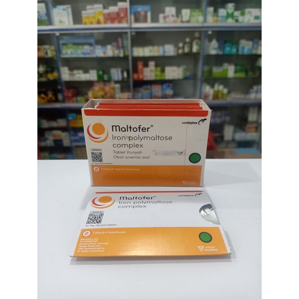 Maltofer Fol 𝟏 𝐒𝐓𝐑𝐈𝐏 𝐈𝐒𝐈 𝟔 𝐓𝐀𝐁𝐋𝐄𝐓 - Obat Anemia Tablet Kunyah