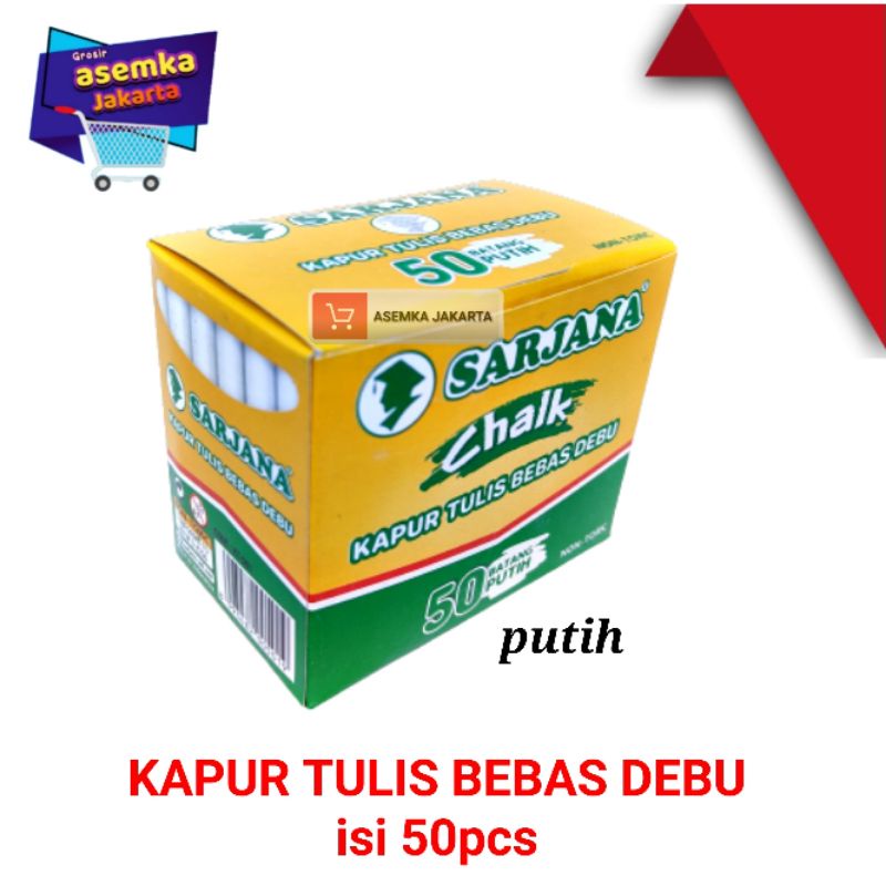 Kapur tulis bebas debu kapur tulis sarjana kapur papan tulis isi 50pcs