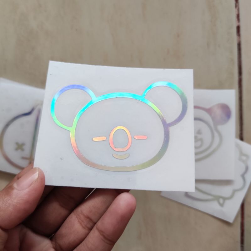 STIKER BT21 HOLOGRAM WATERPROFF