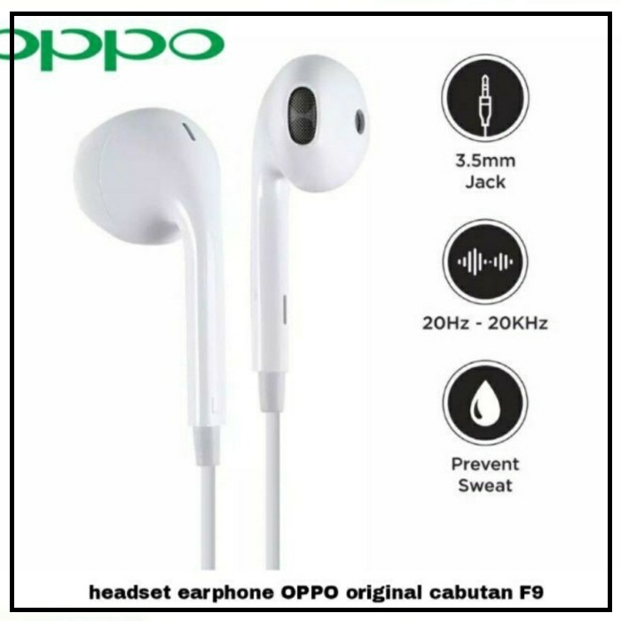 (ba) HF/Headset Headsfree OPPO F9 Cabutan Original